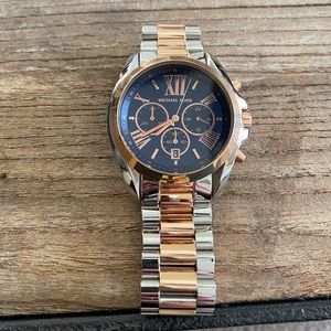 MICHAEL KORS
Bradshaw Chronograph Blue Dial Two-tone Ladies Watch 43MM